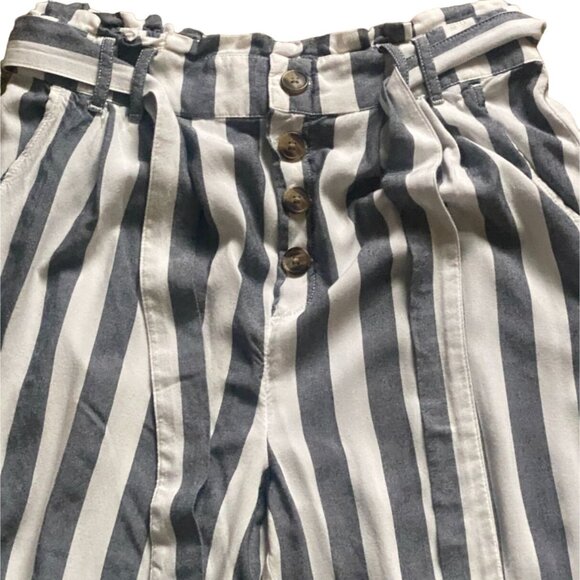 American Eagle Striped Paperback Trousers-Lightweight-Gray/White-M - Picture 4 of 9